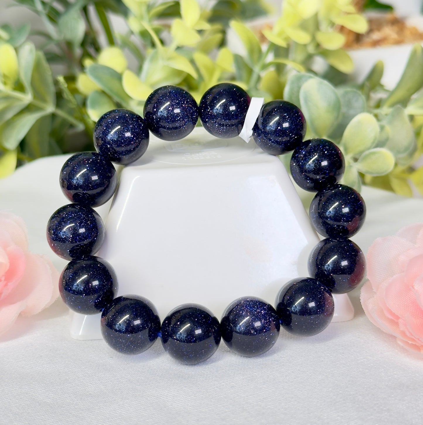 Mega sparkly blue sandstone bracelet. Available in 14mm and 16mm. Complimentary resizing available