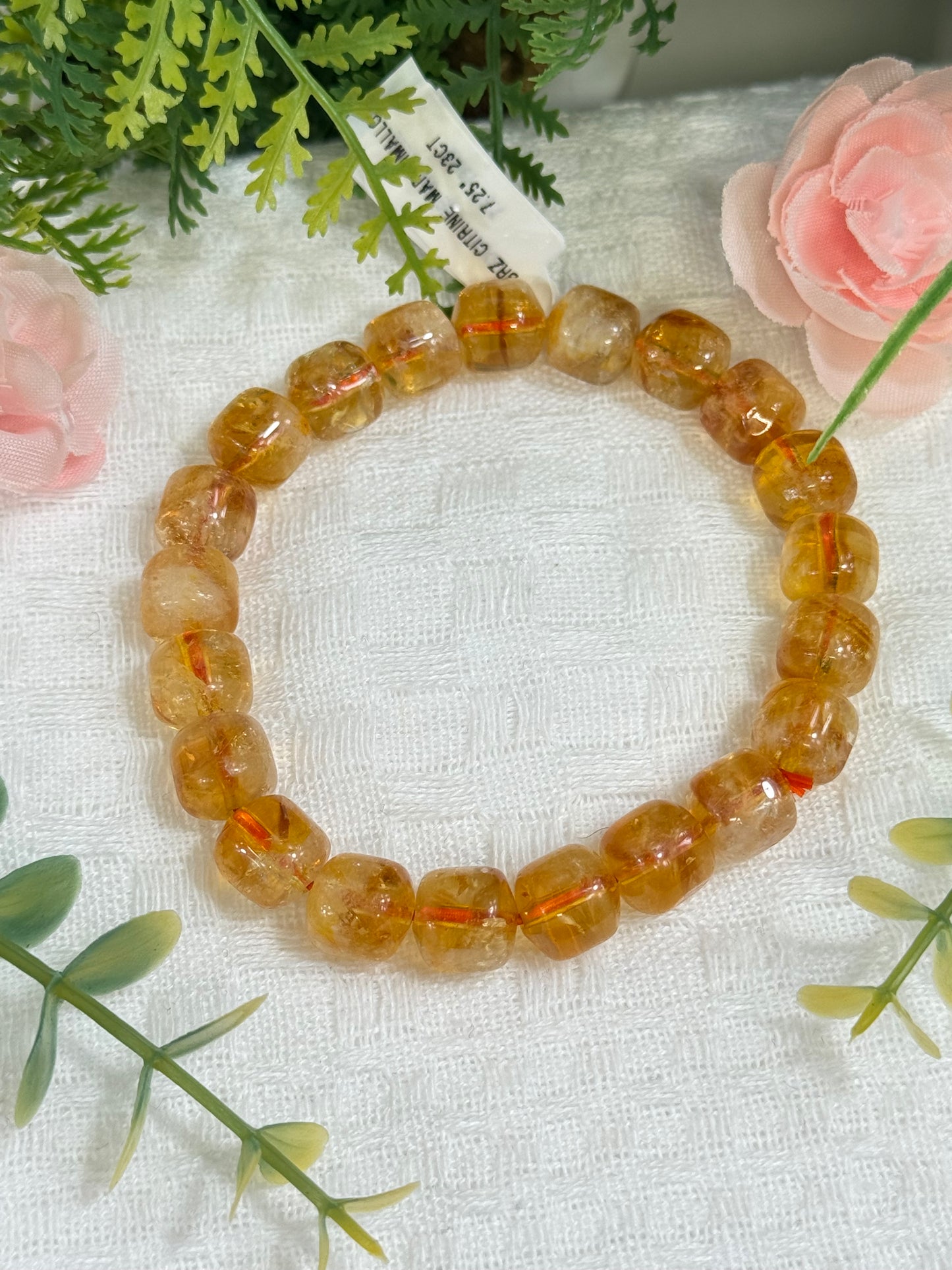 Brazilian citrine marshmallow bread style bracelet