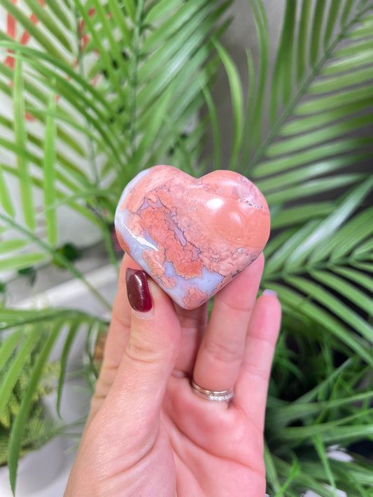 Pink agate heart