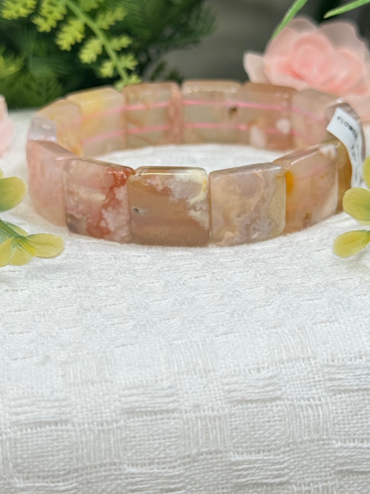 Flower agate Bengal style bracelet