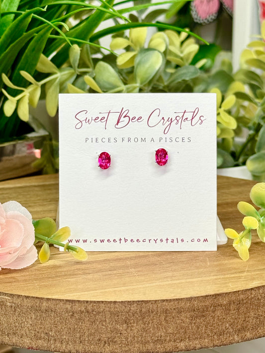 Pink topaz earrings s925 sterling silver with silicon earring backs