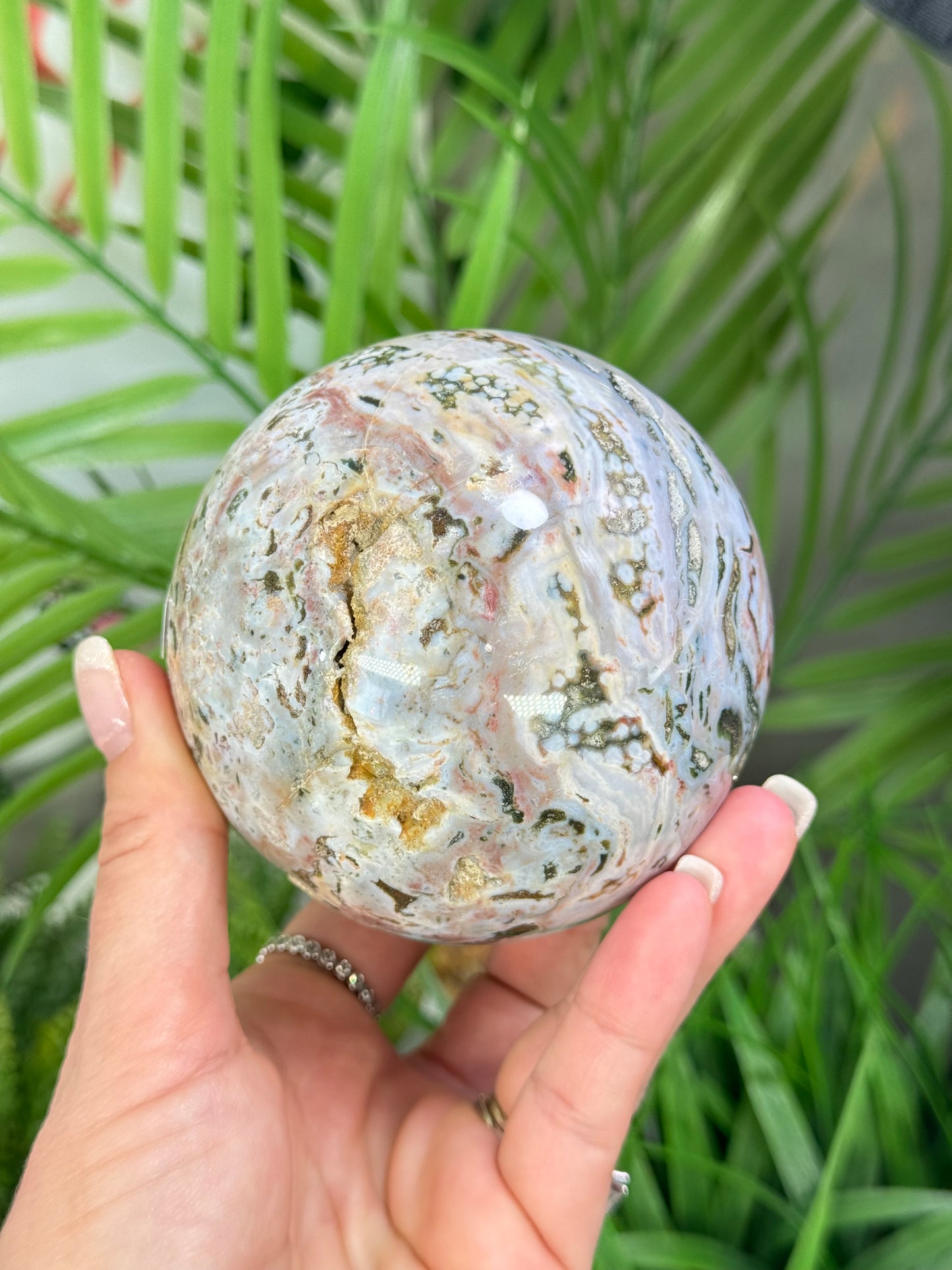 Pastel ocean/Sea Jasper sphere