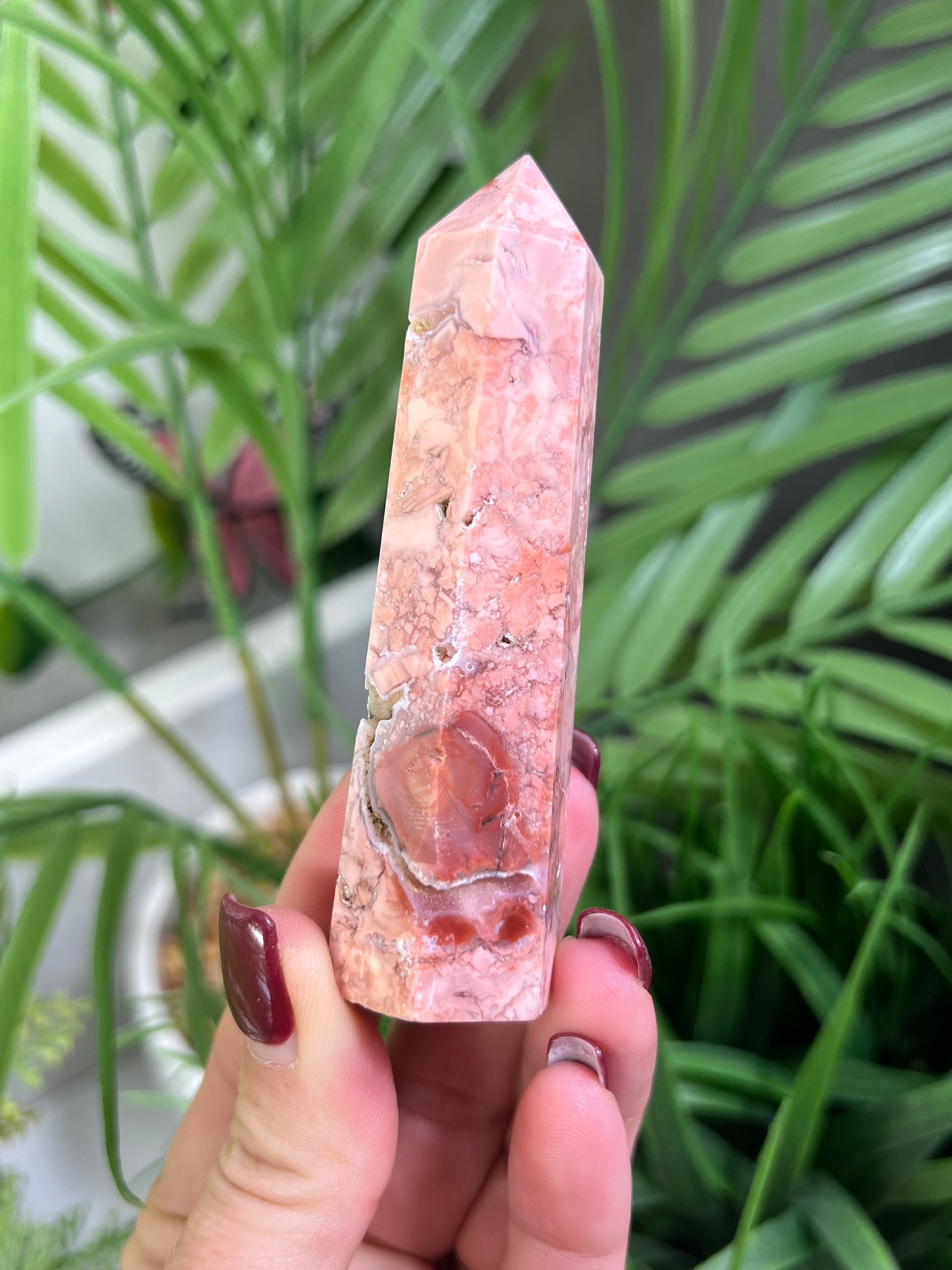 Pink agate tower