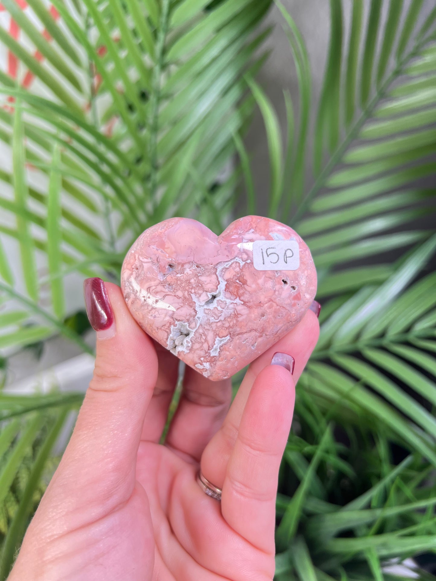 Pink agate heart