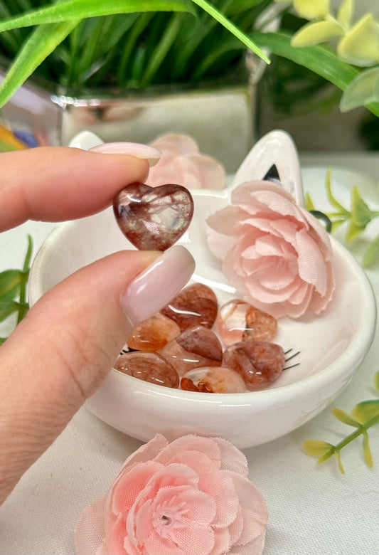 Mini fire Quartz hearts