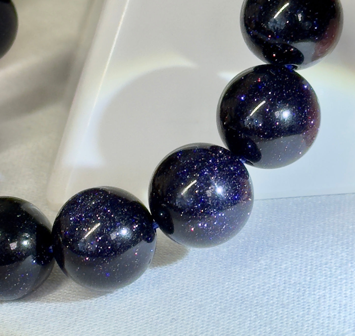 Mega sparkly blue sandstone bracelet. Available in 14mm and 16mm. Complimentary resizing available