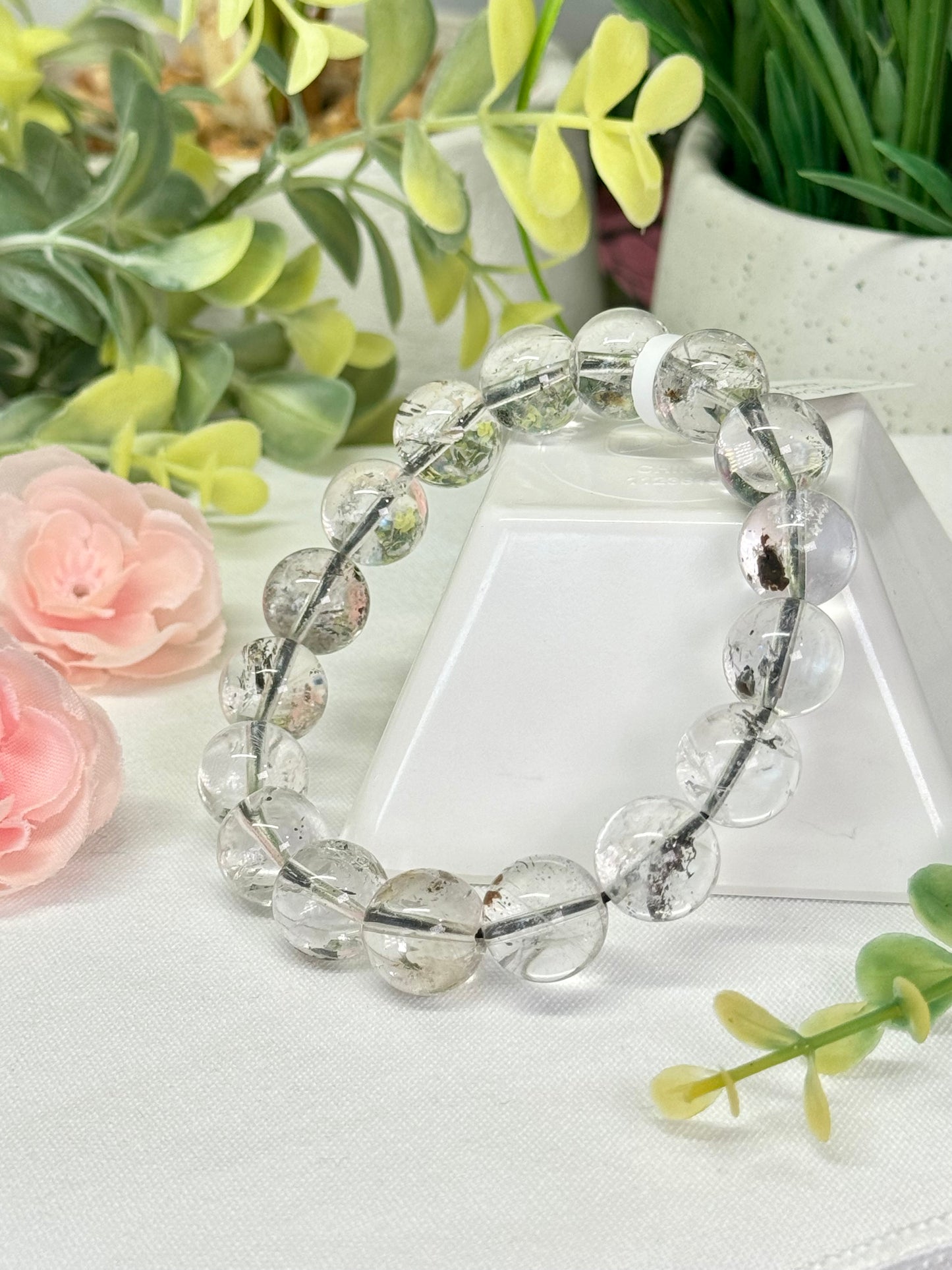 Herkimer Diamond bracelet. 12.6mm beads. Size 7.25” can be resized