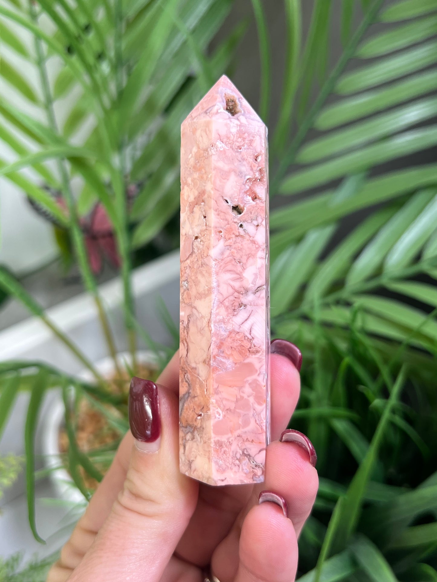 Pink agate tower