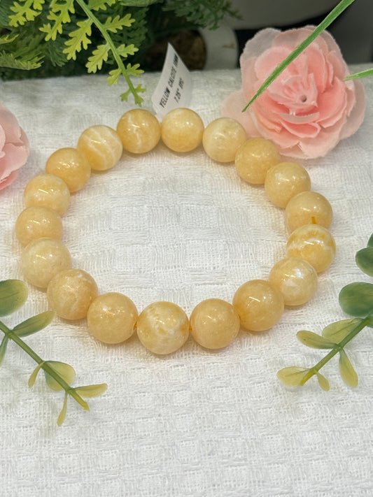 Yellow calcite bracelet 10mm beads