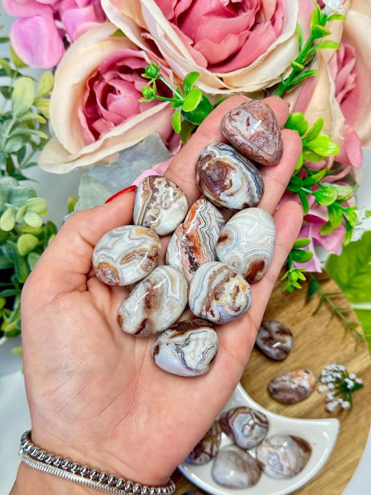 Mexican lace agate tumbles