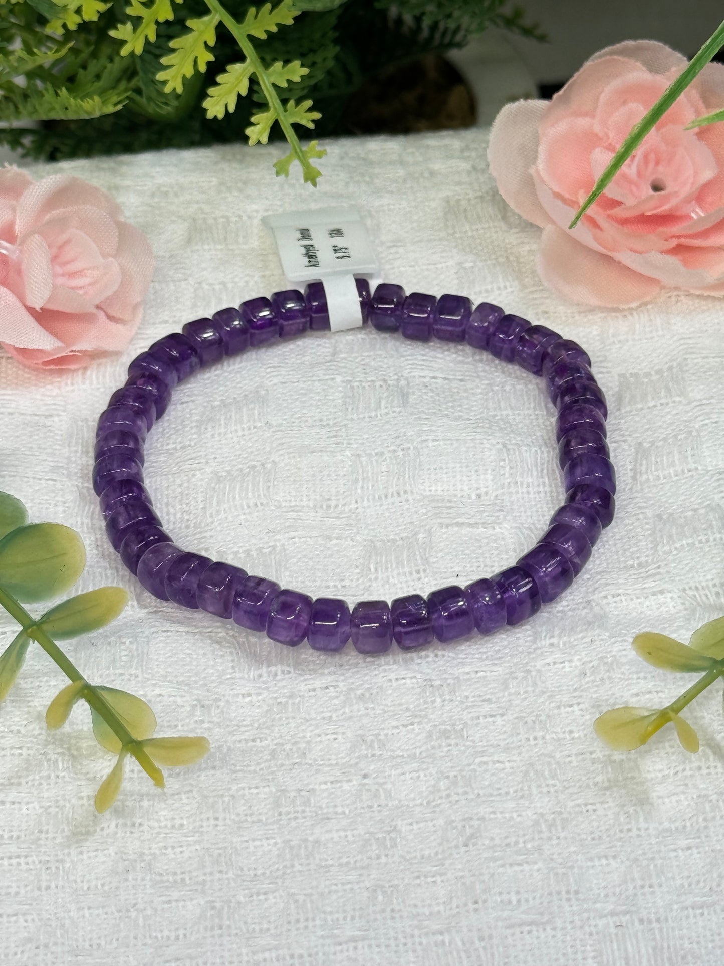 Amethyst donut beads bracelet