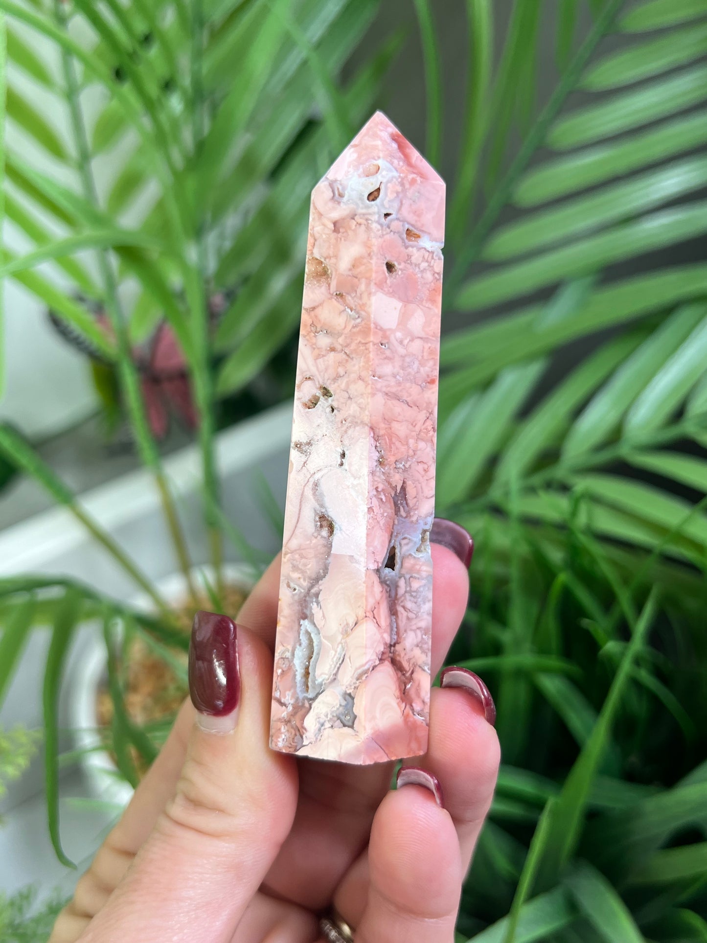 Pink agate tower