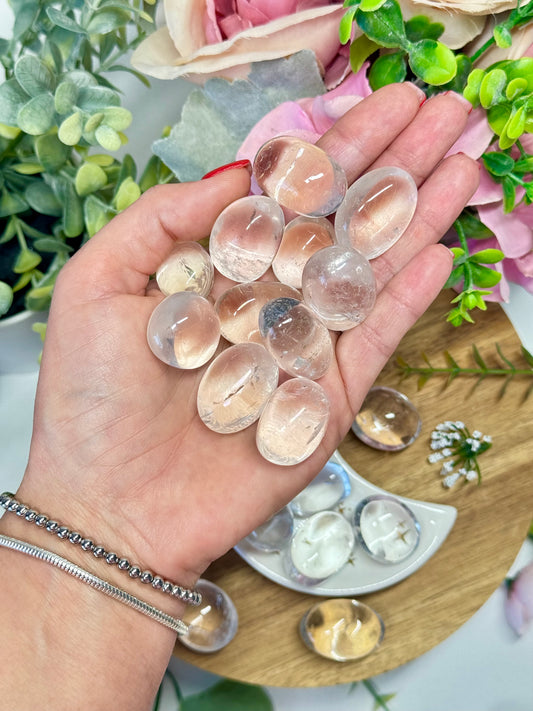 Clear quartz tumbles