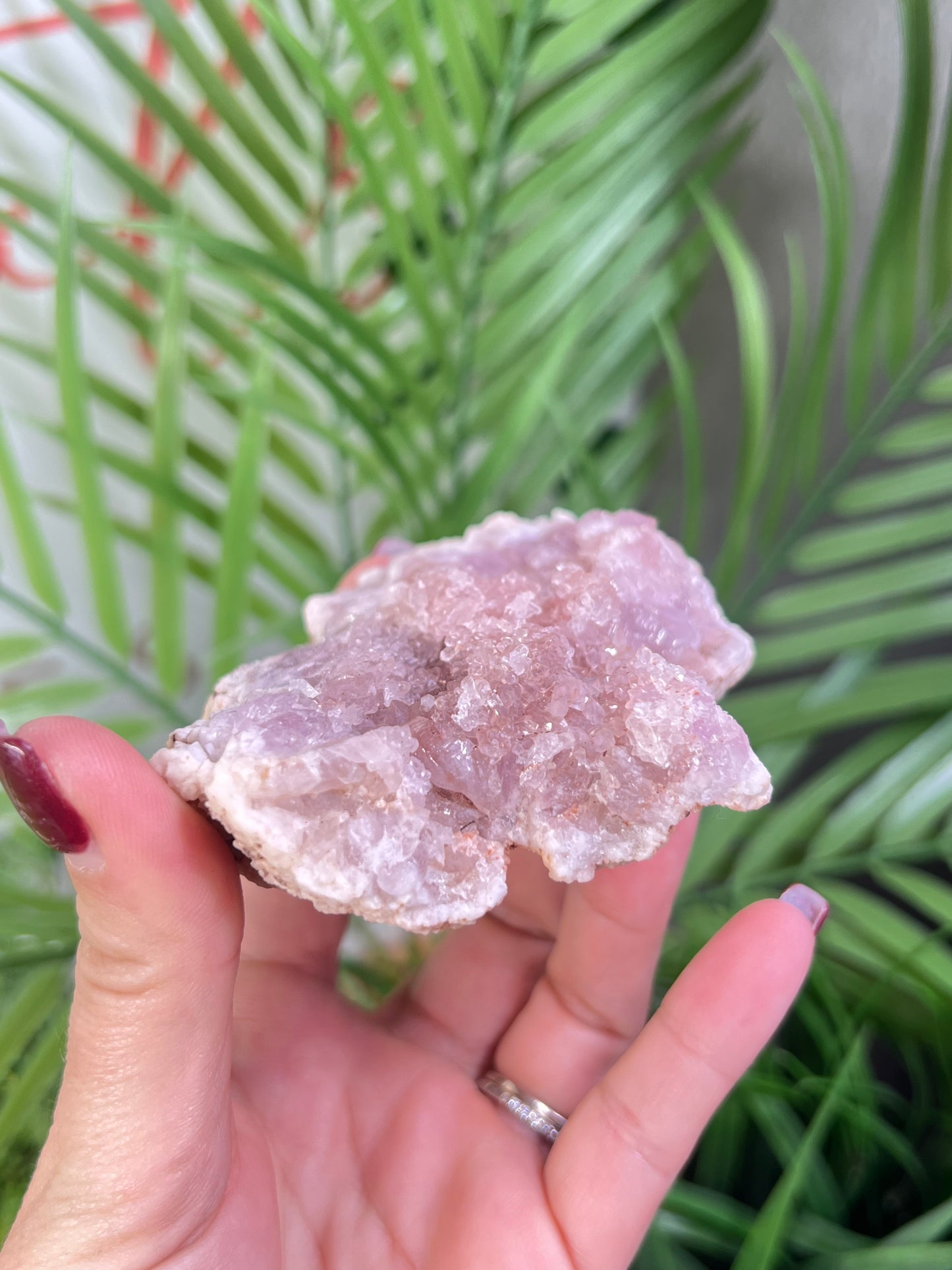 Pink amethyst specimen