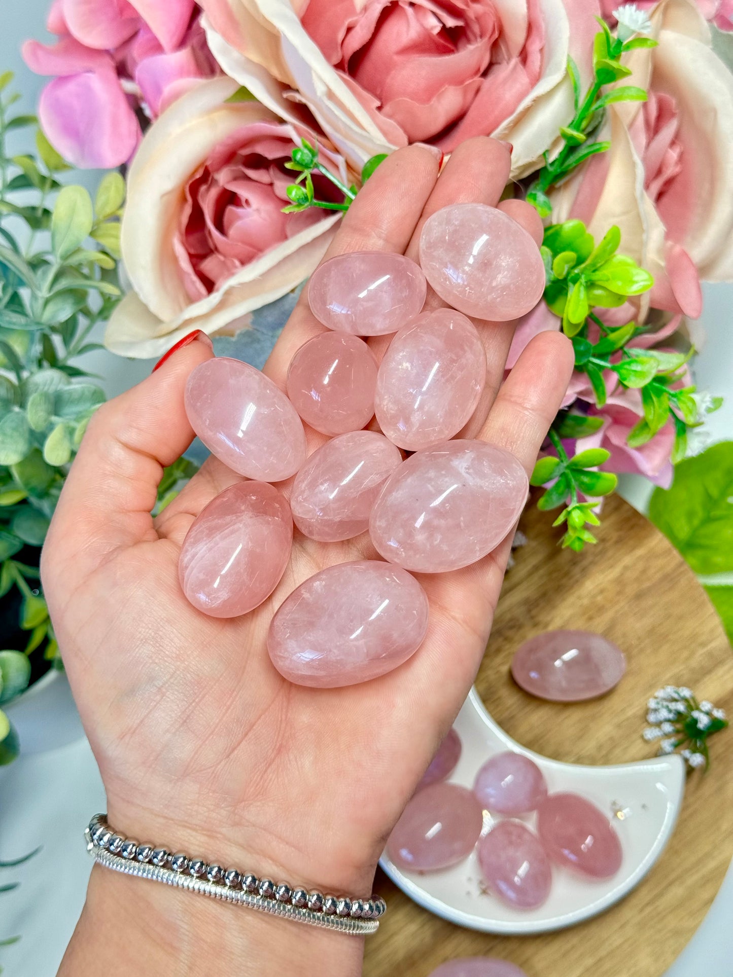 Star rose quartz tumbles