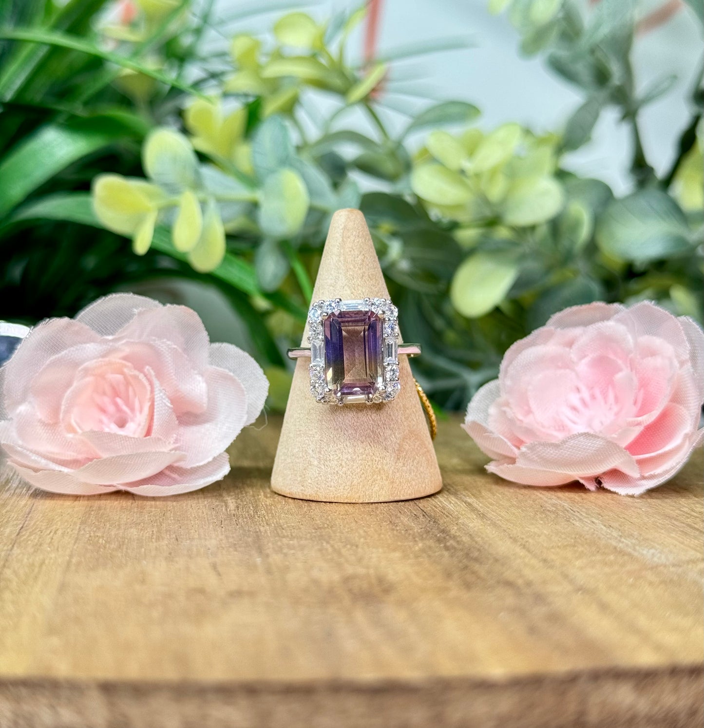 Stunning ametrine ring! S925 sterling silver and adjustable. *see attached video for detailed view