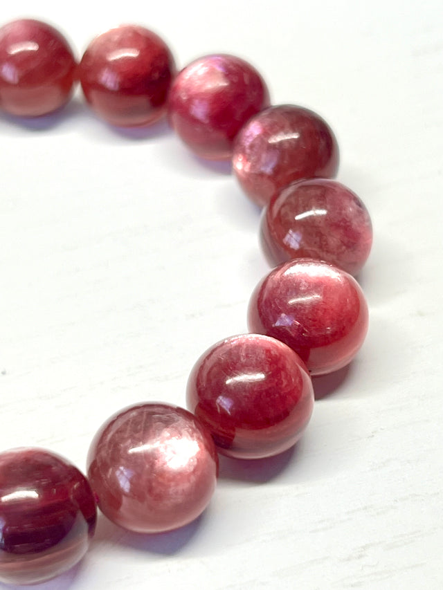 HQ Hot pink mica (lepidolite) bracelet LAST ONE! 12.4mm beads and fits wrist size 7”*