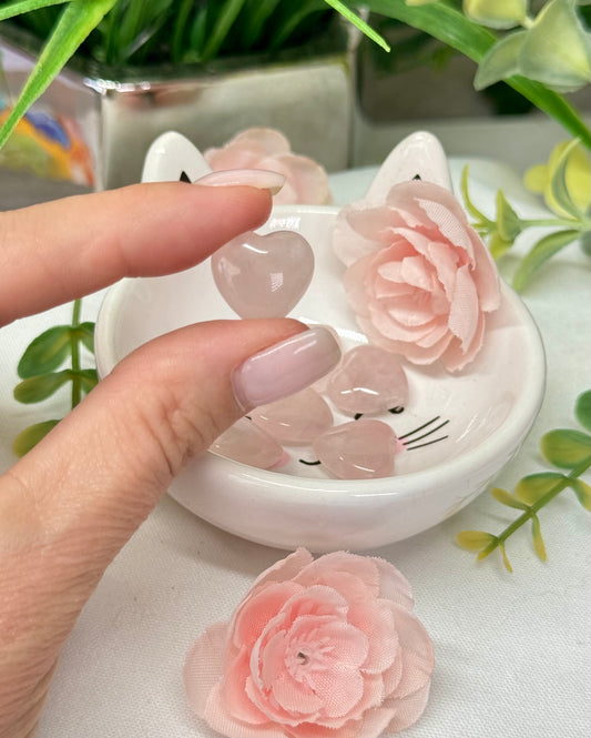 Mini rose Quartz hearts