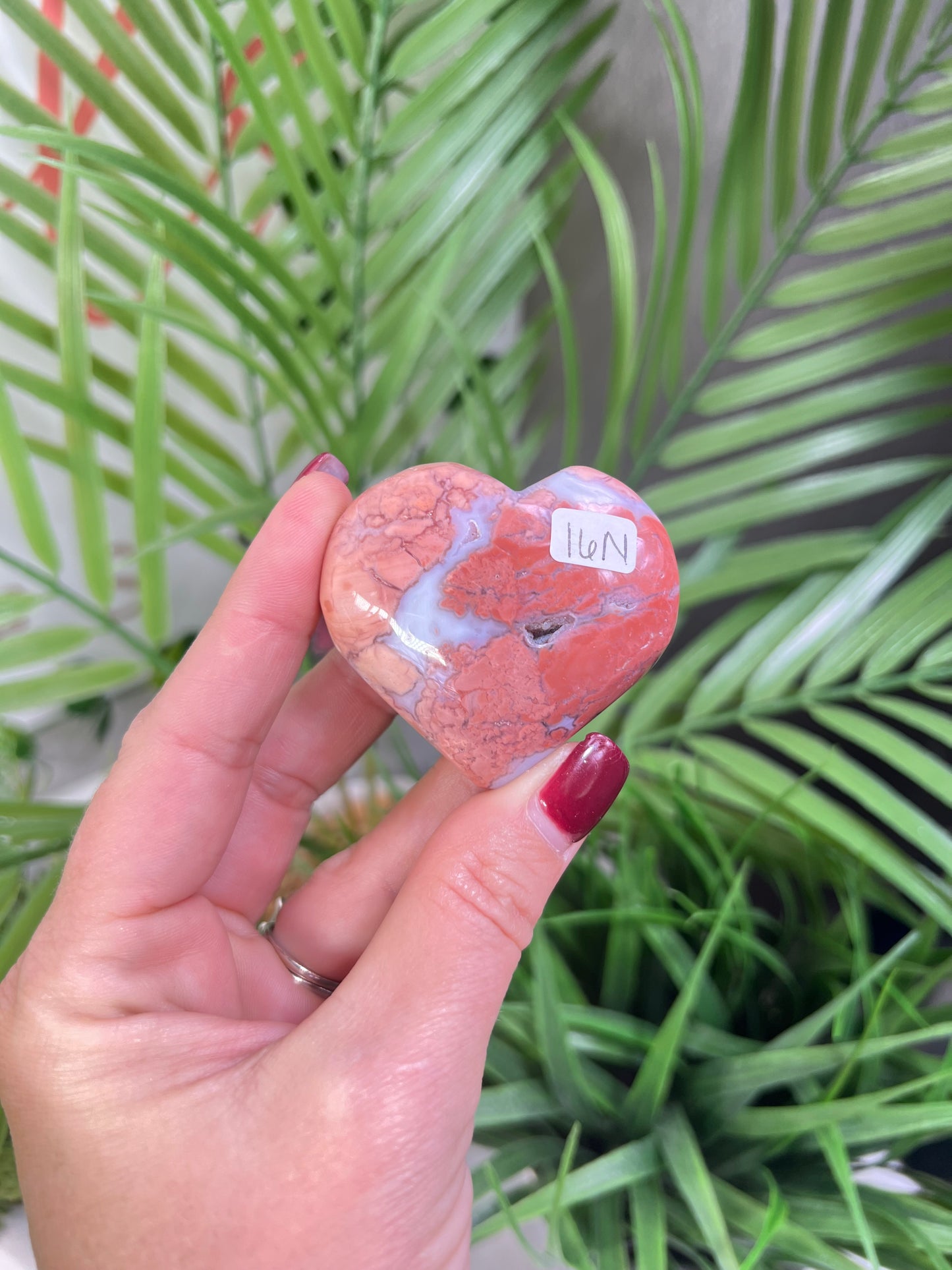 Pink agate heart