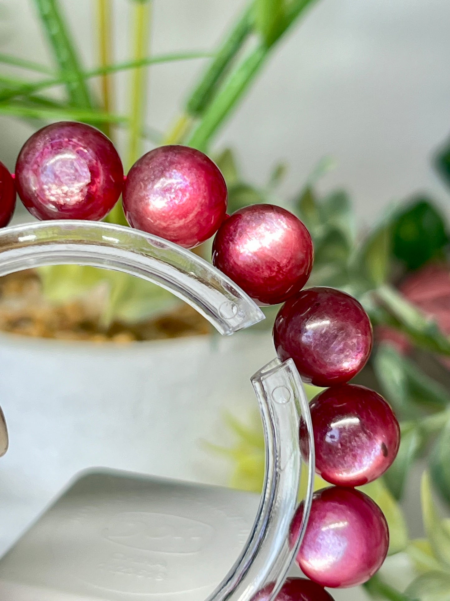 HQ Hot pink mica (lepidolite) bracelet LAST ONE! 12.4mm beads and fits wrist size 7”*