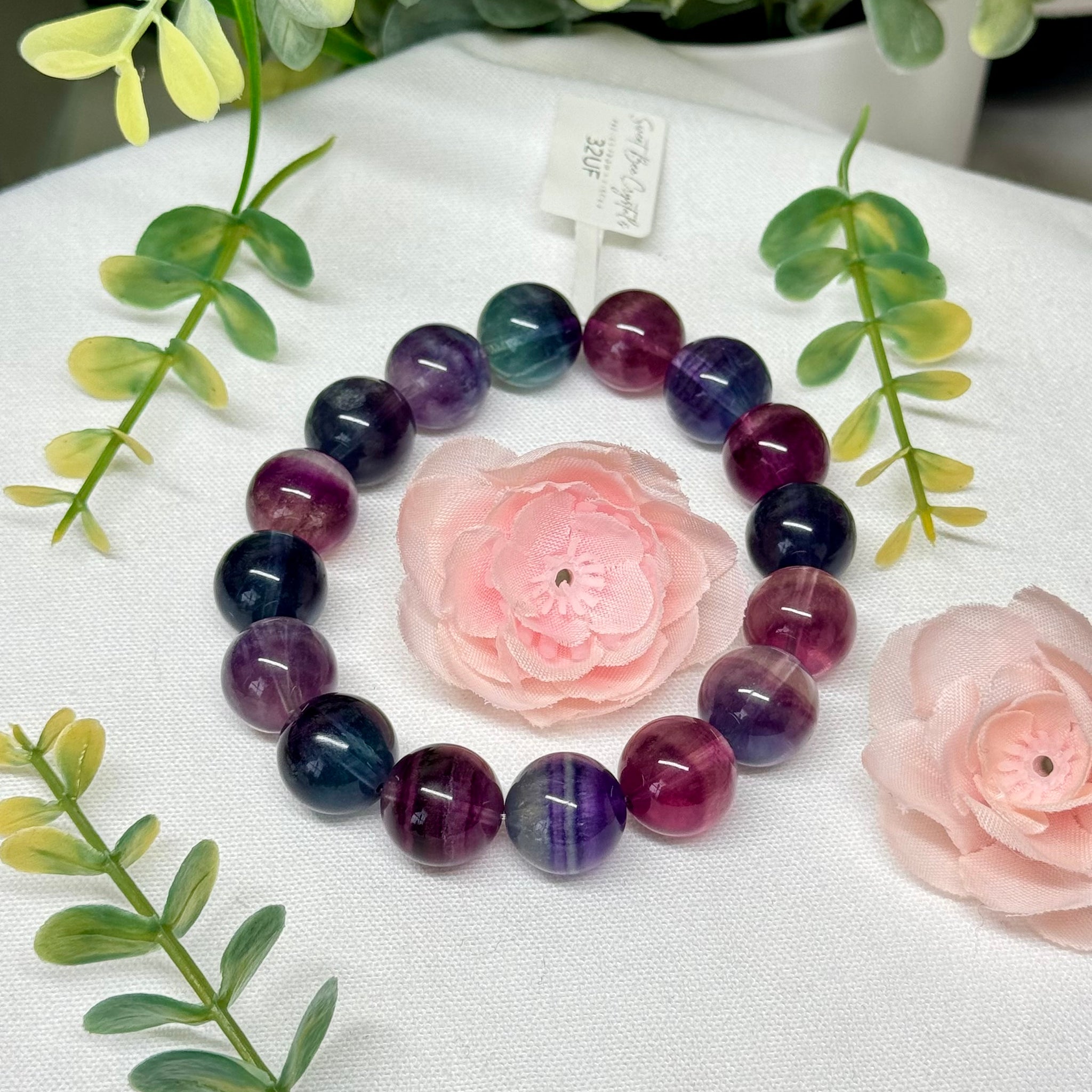 Unicorn fluorite bracelet. 13mm and fits a size 7” wrist. Can be resized