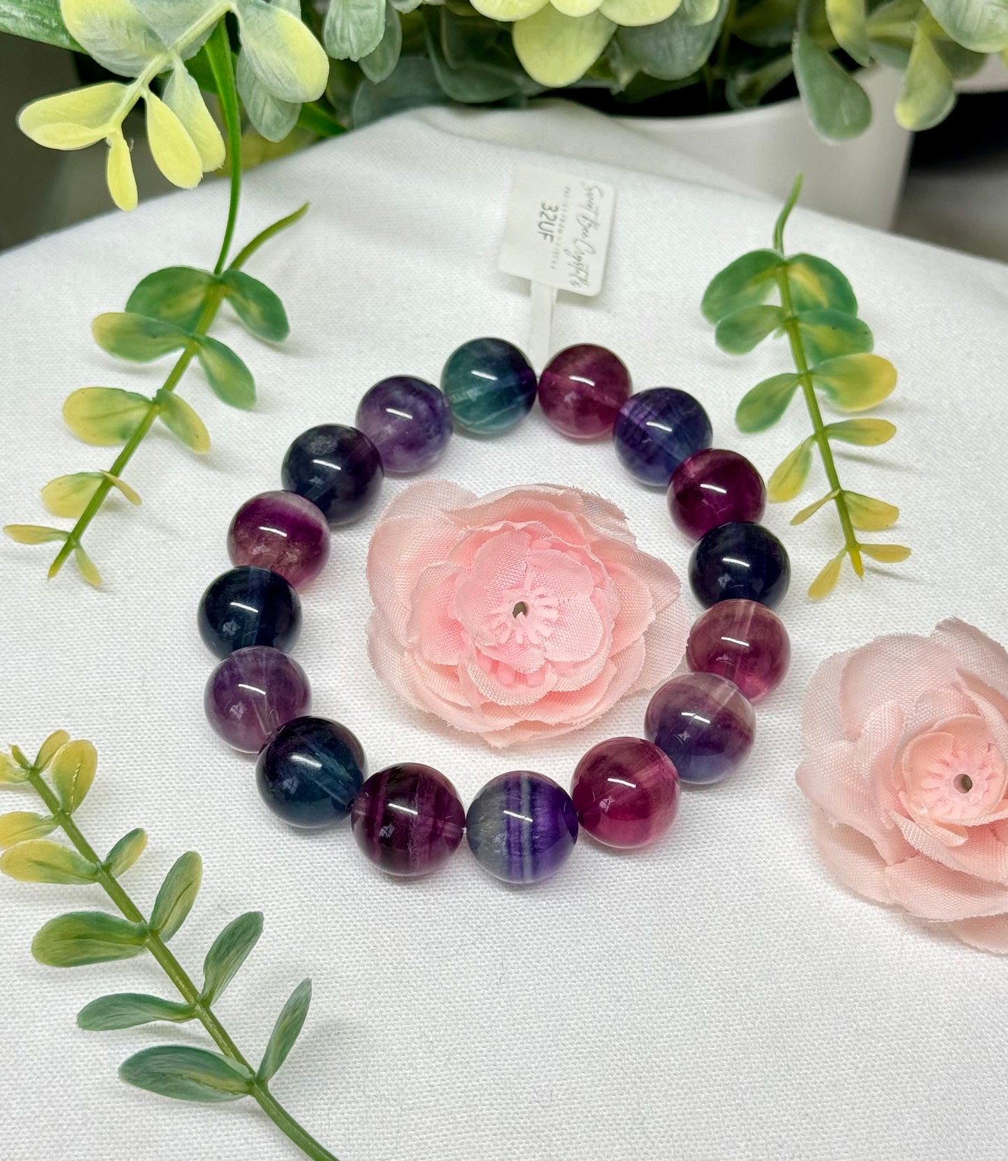 Unicorn fluorite bracelet. 13mm and fits a size 7” wrist. Can be resized