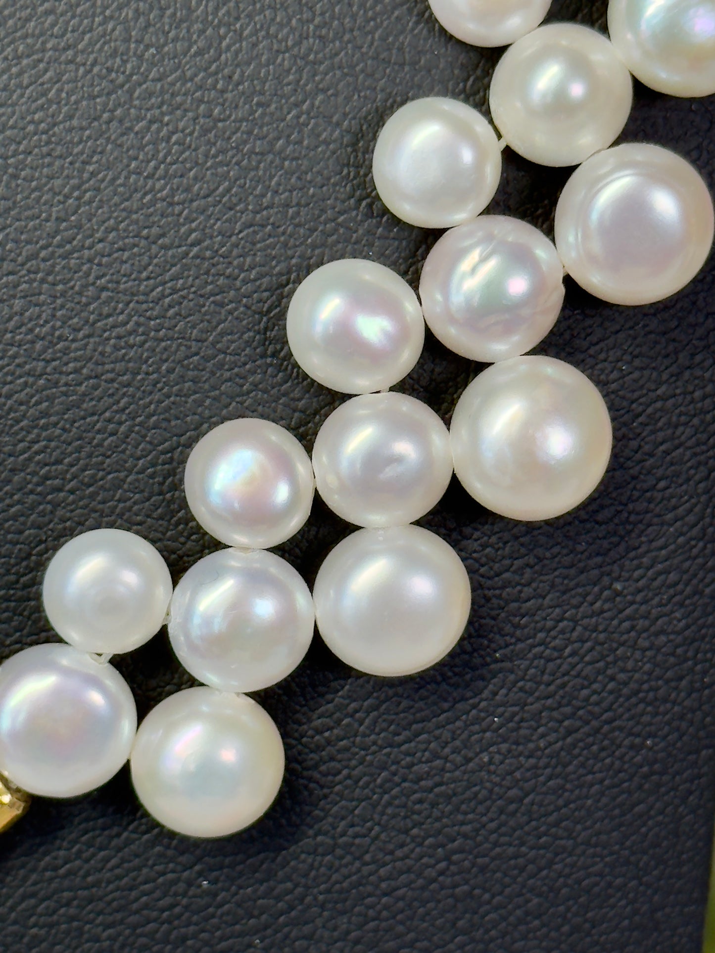 Gorgeous freshwater pearl statement necklace with 3 rows of pearls and beautiful butterfly closure. Size 17”