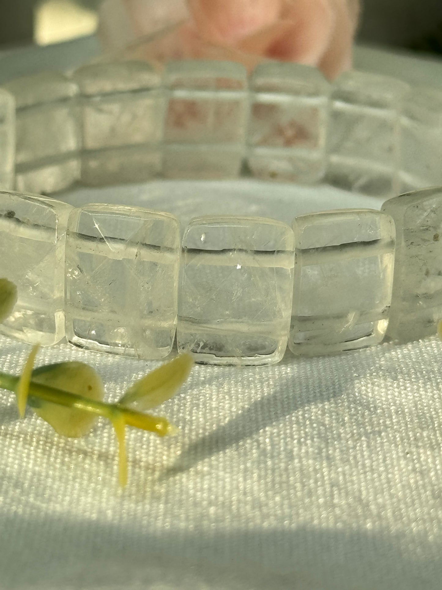 Clear Quartz Bengal style bracelet. Size 7.5”