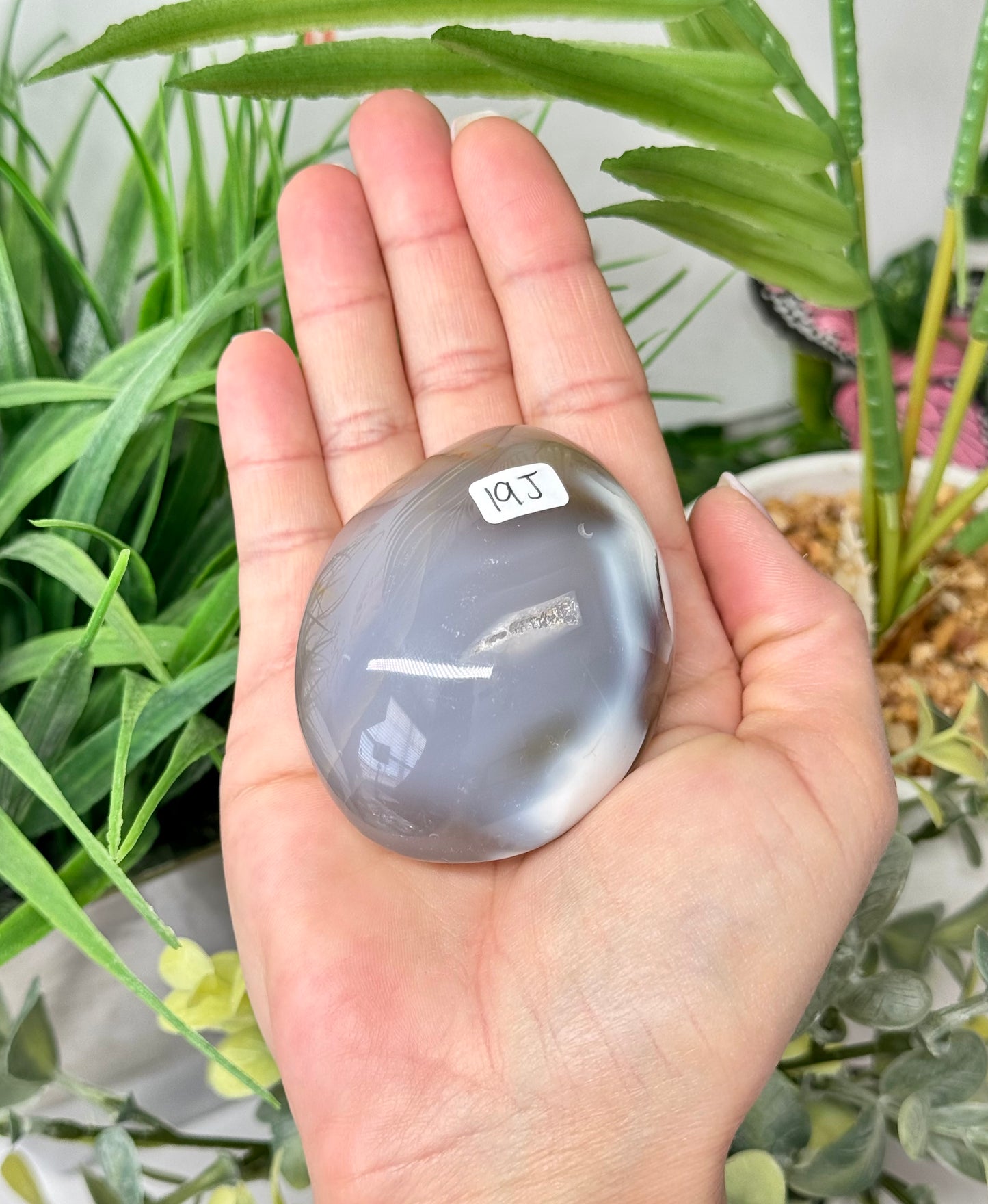 Orca agate palm stone