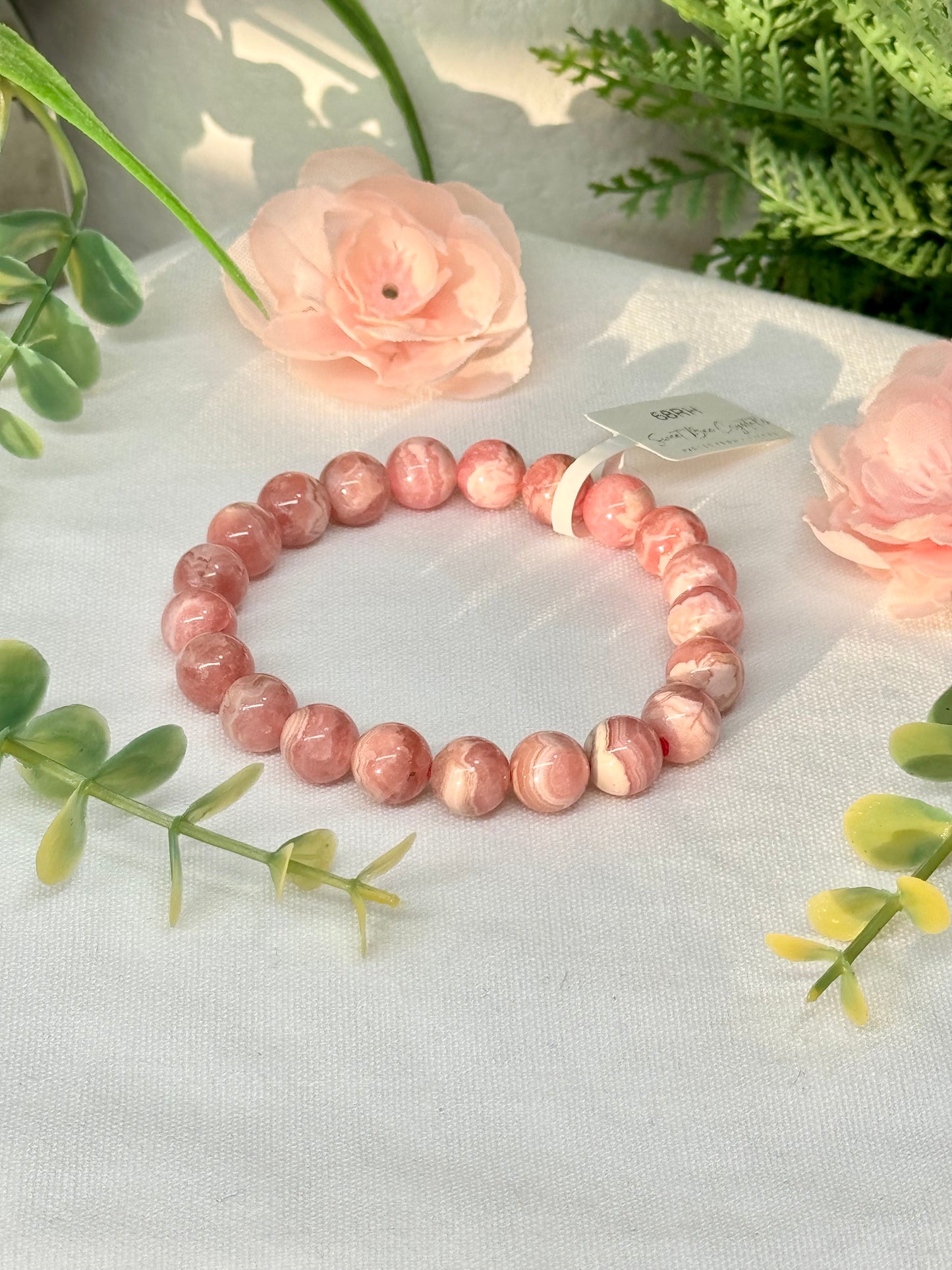 HQ Rhodochrosite bracelet 8mm beads size 7”