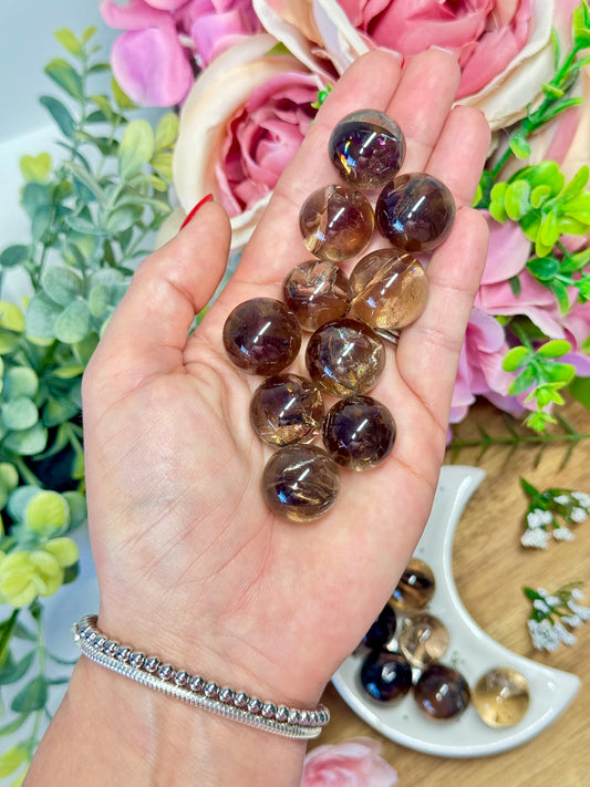 Rainbow Smokey quartz mini sphere