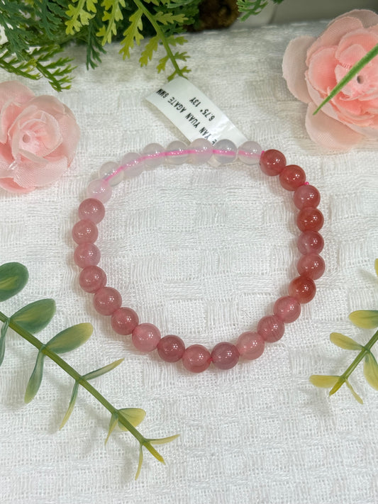 Ombré gradient Yan yuan agate bracelet 6mm beads size 6.75”