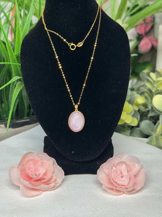 Beautiful Kunzite necklace. Gold plated s925 sterling silver with 17” chain