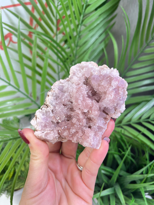 Pink amethyst specimen