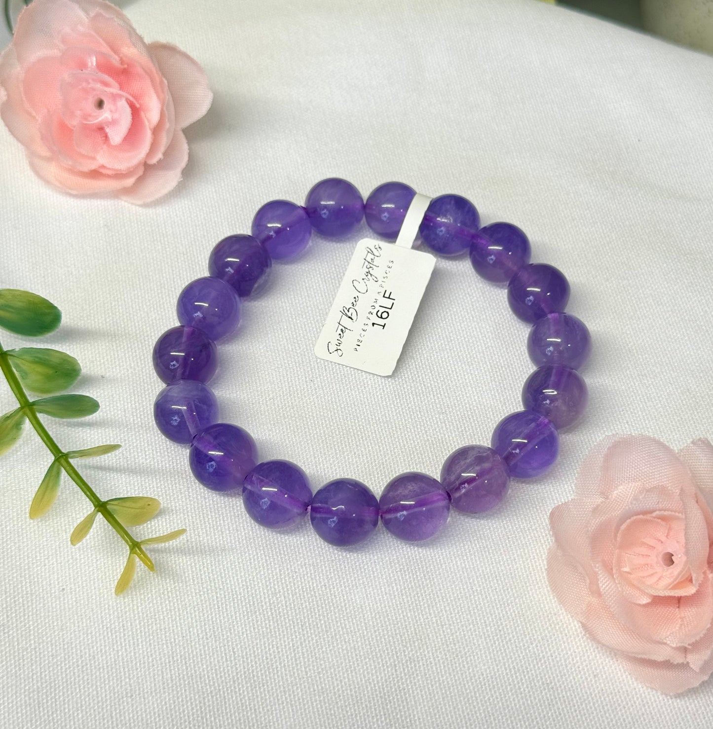 Lavender fluorite bracelet. ~10mm beads. Size 7” and can be resized