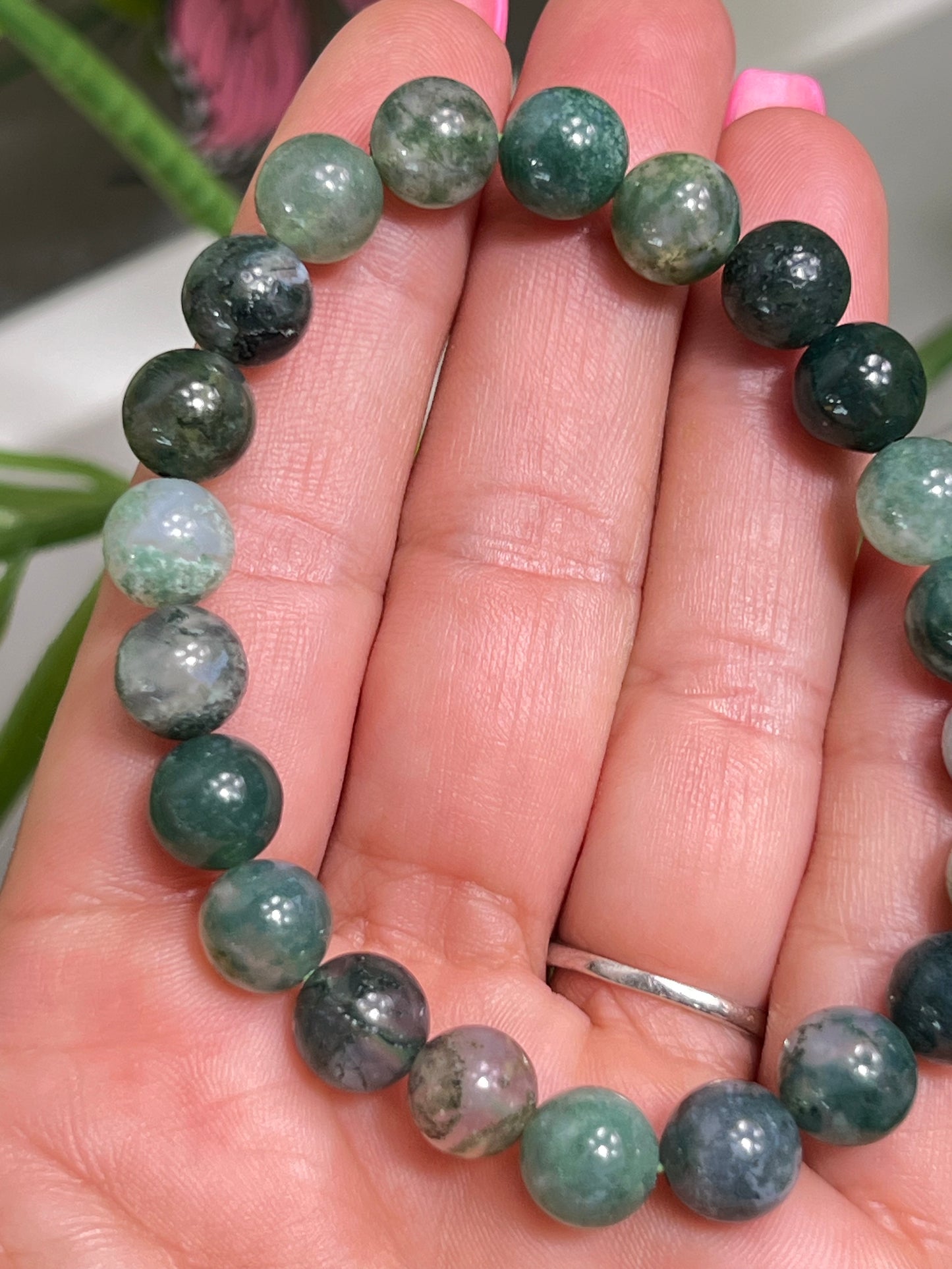 Moss agate bracelet