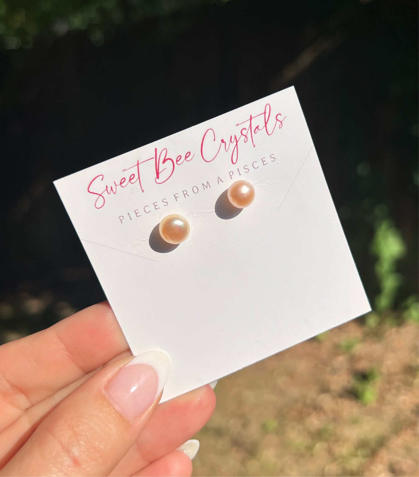 Pearl stud earrings