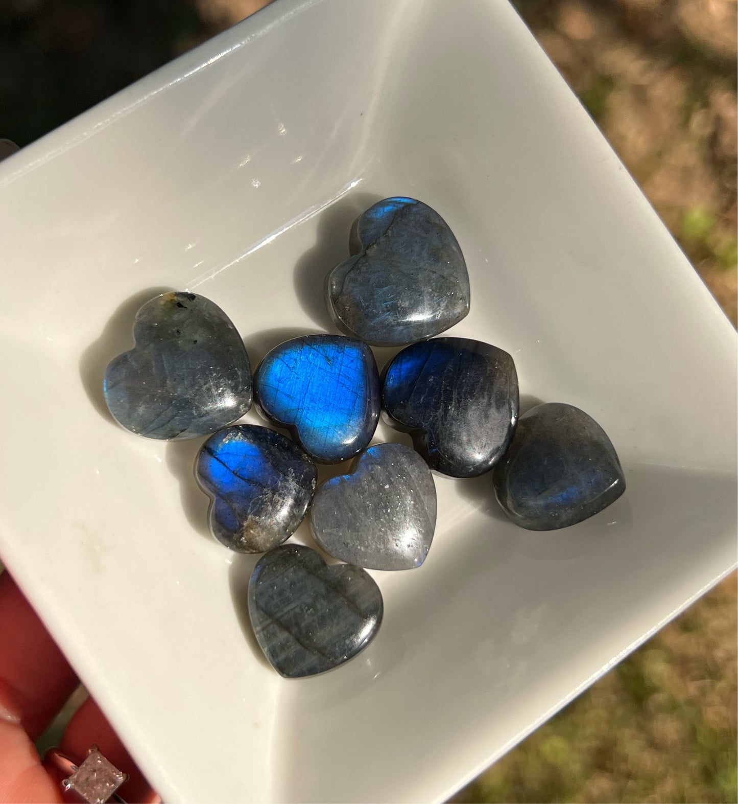 Mini blue flash labradorite moons