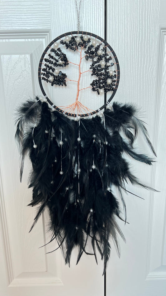 Black obsidian dream catcher