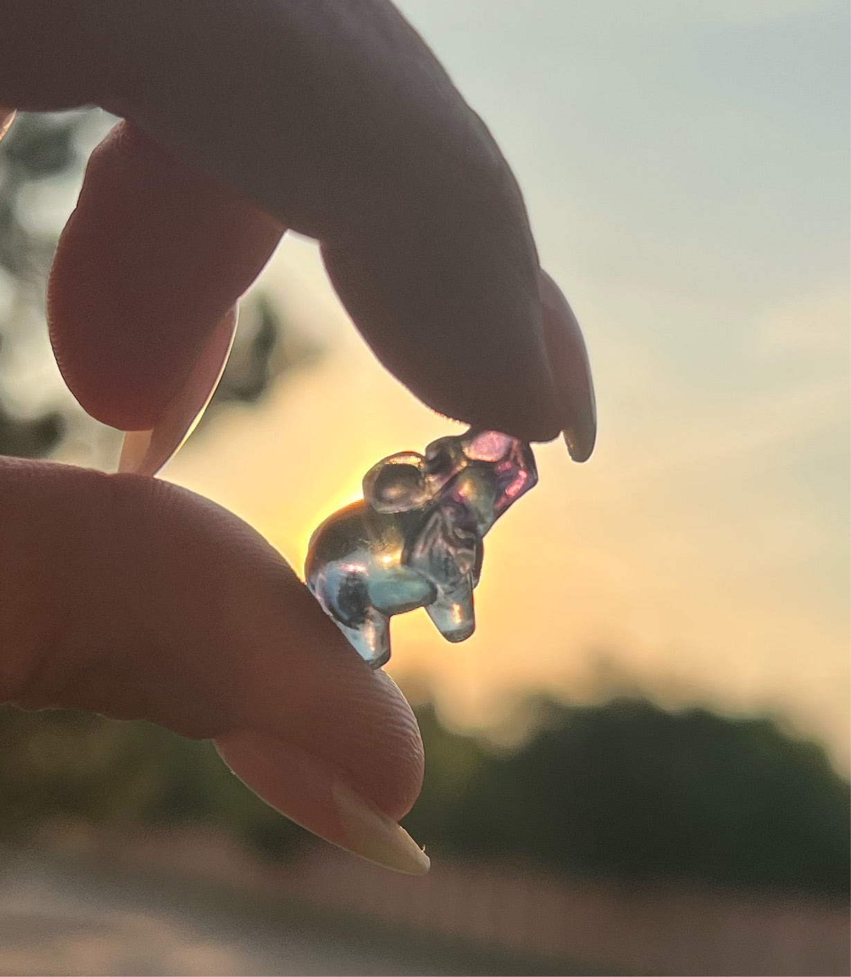 Mini fluorite elephant carvings