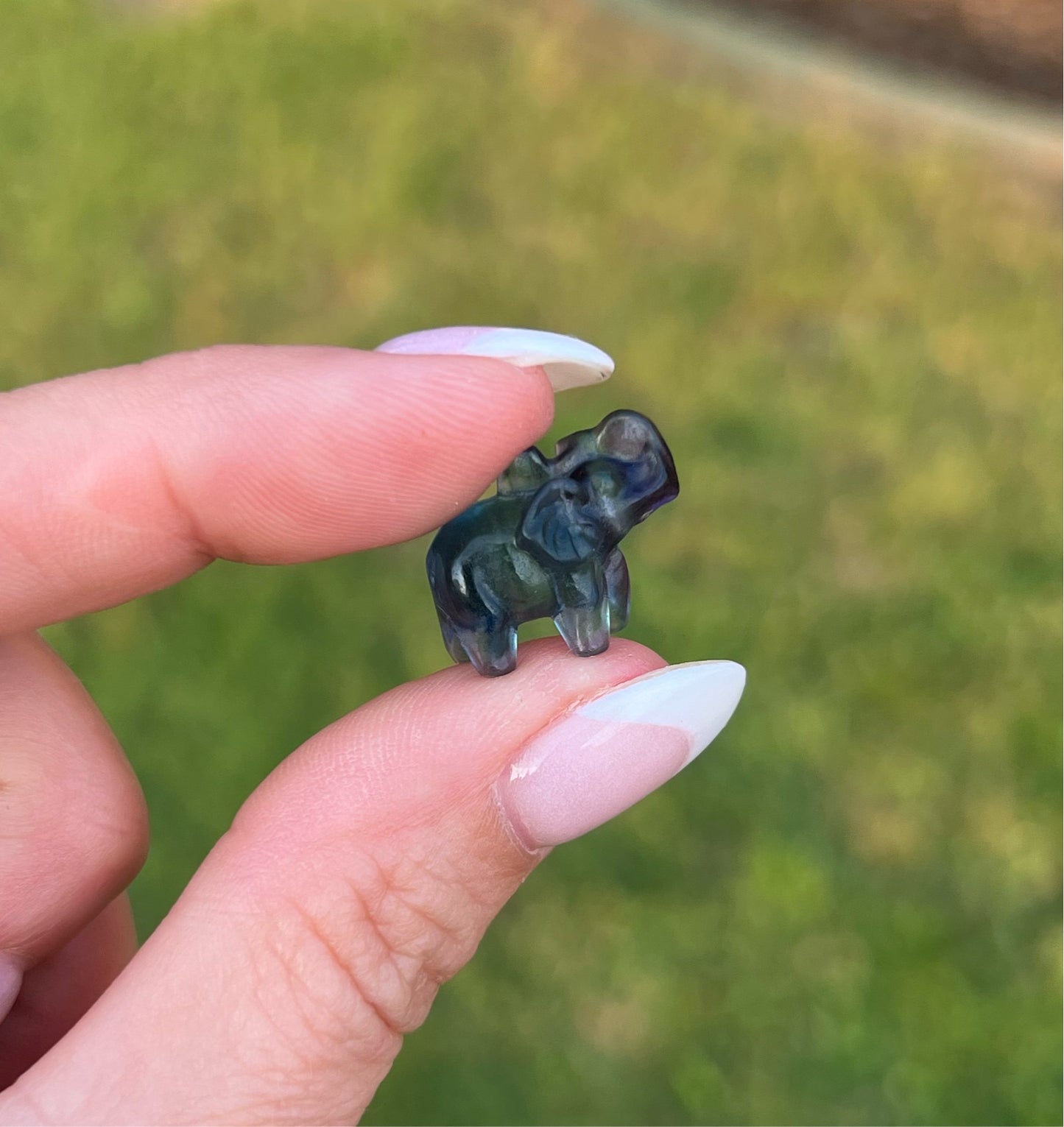 Mini fluorite elephant carvings