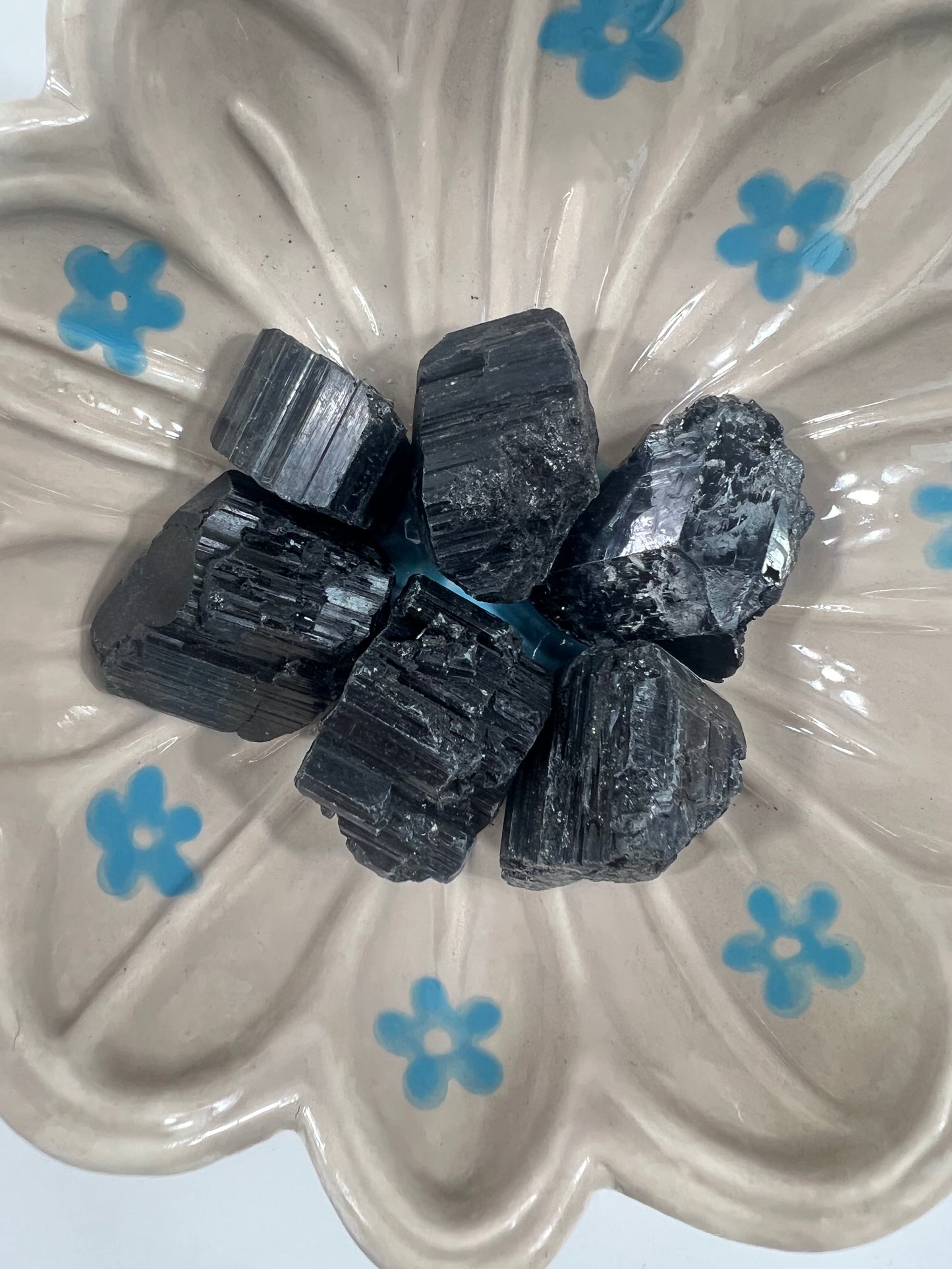 Raw black tourmaline pieces