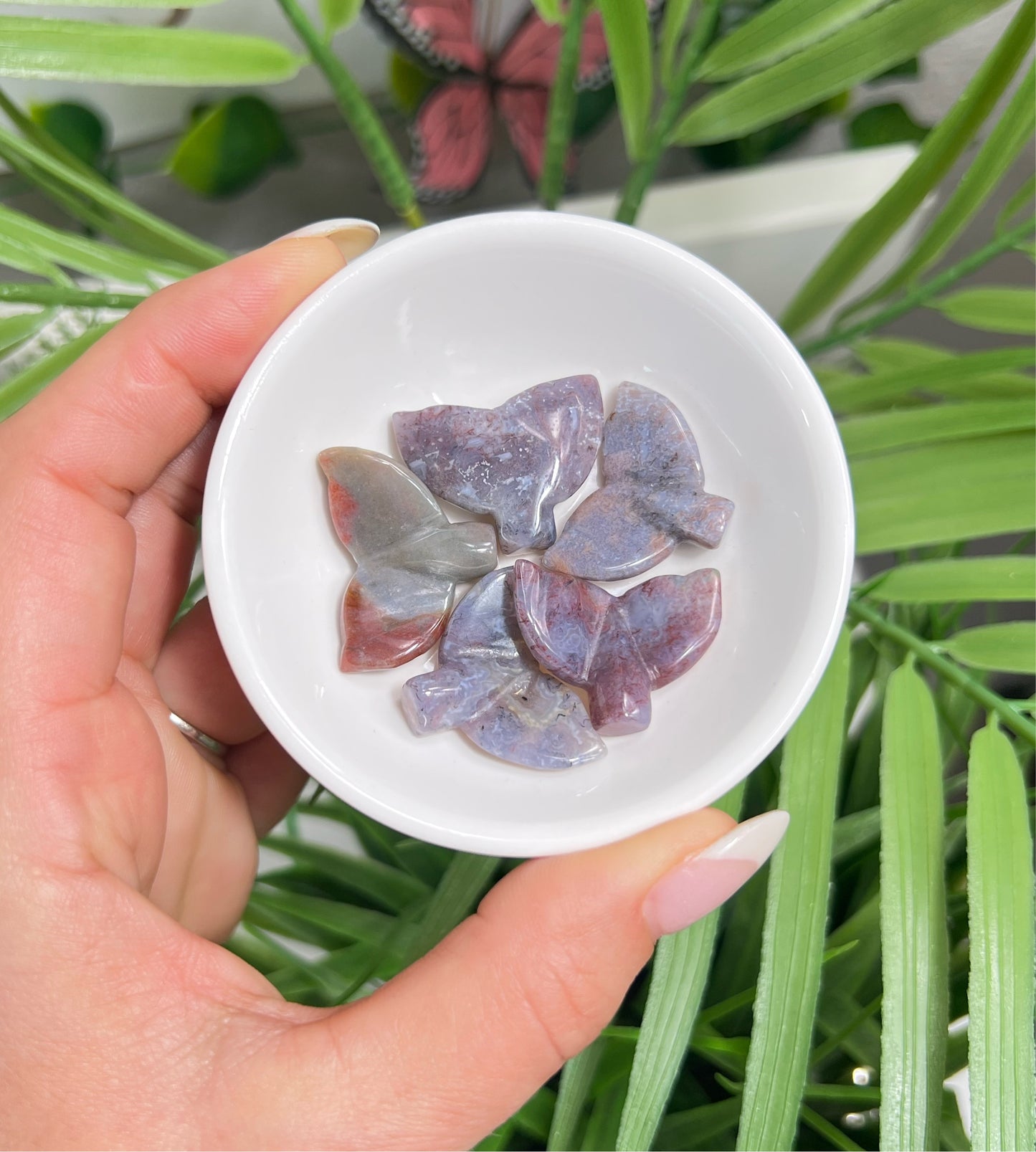 Mini sea jasper mermaid tail carving