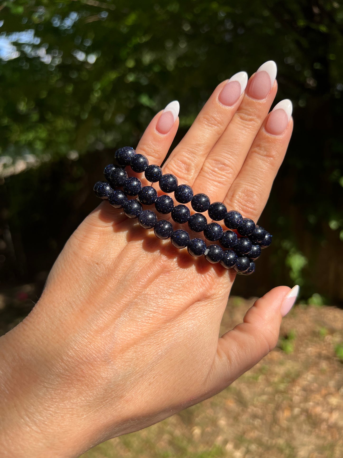 Blue sandstone bracelet (man made material)