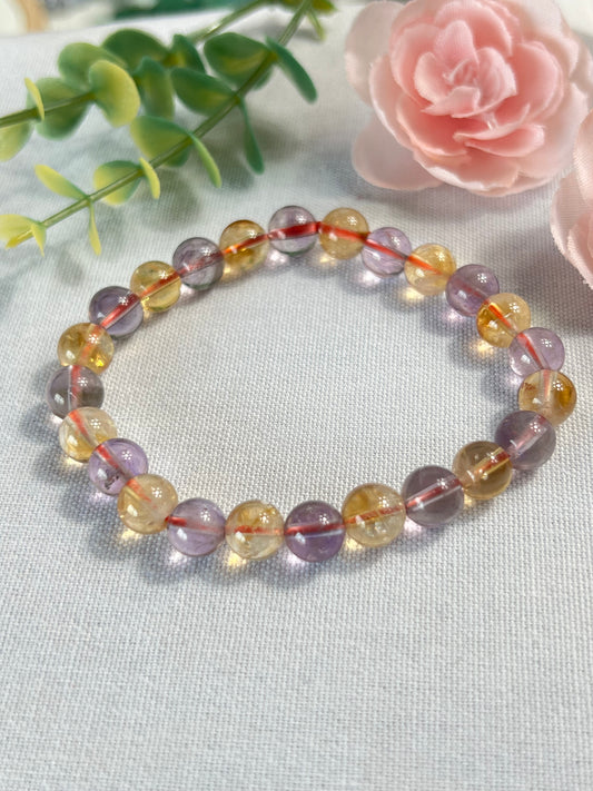 Citrine and amethyst bracelet 6mm beads